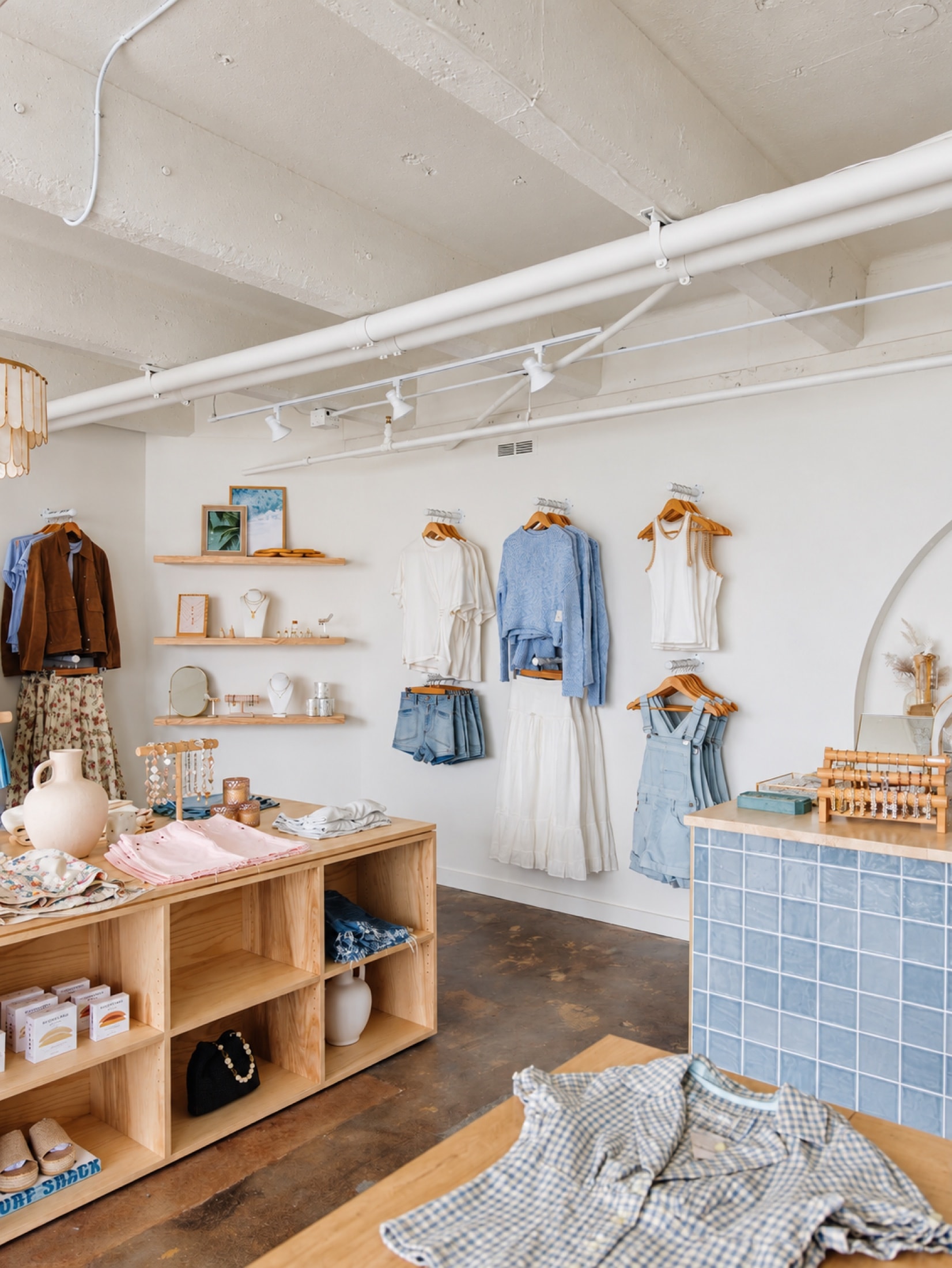 Display furniture and woodwork in City + Stars Midtown Oklahoma City